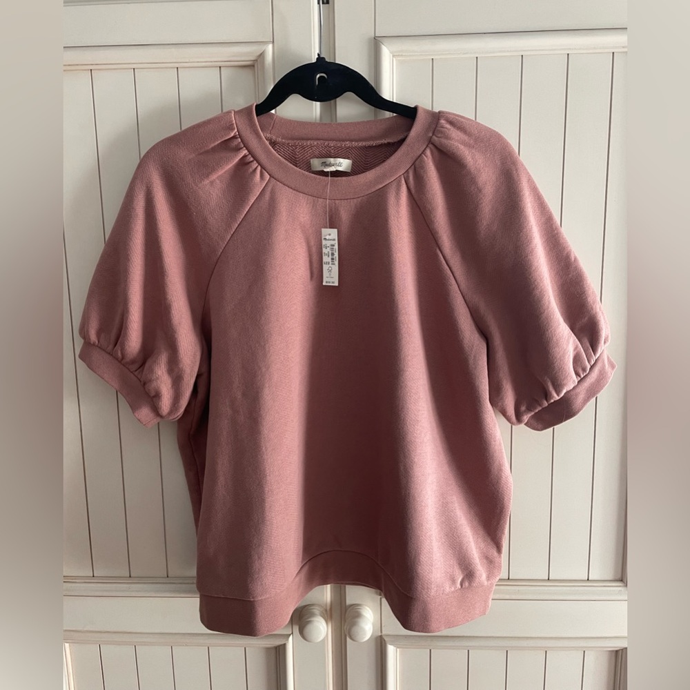 Madewell, NWT, Dusty Rose, Short Sleeve Sweathsirt